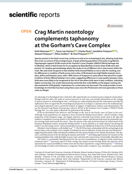 Crag Martin Neontology Complements Taphonomy at the Gorham's Cave