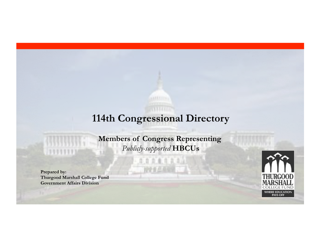 114Th Congressional Directory