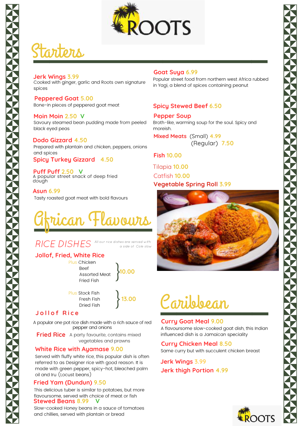 Roots Restaurant Menu (Edit Version)