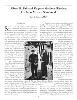 Albert B. Fall and Eugene Manlove Rhodes: on New Mexico Statehood