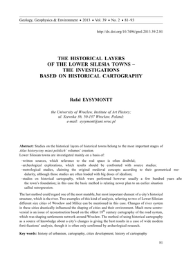 The Historical Layers of the Lower Silesia Towns – The
