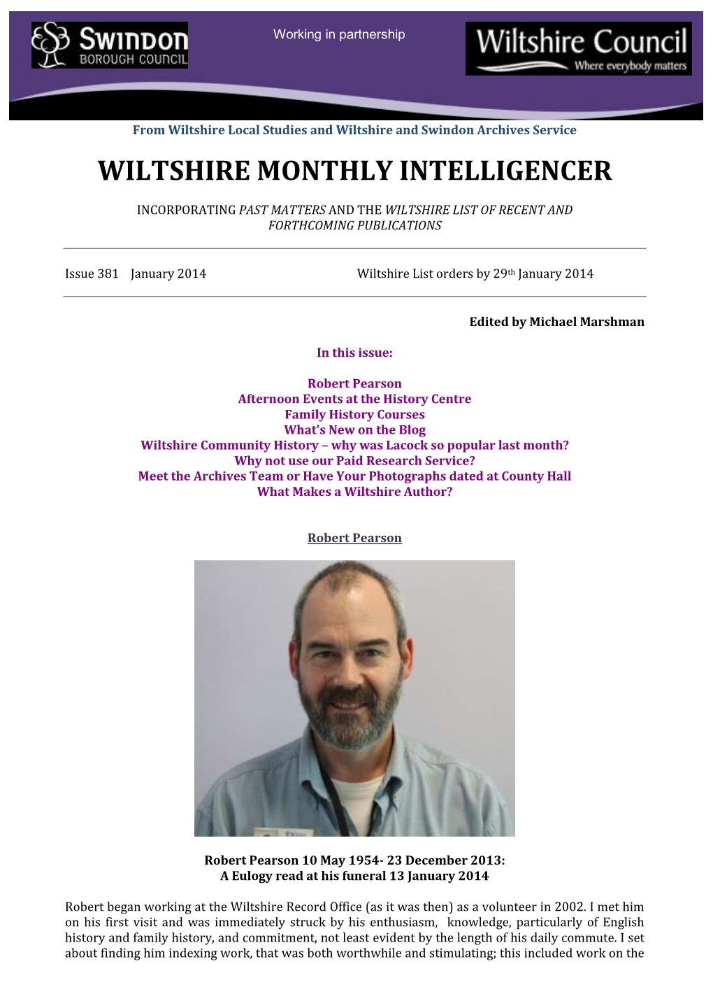 Wiltshire Monthly Intelligencer