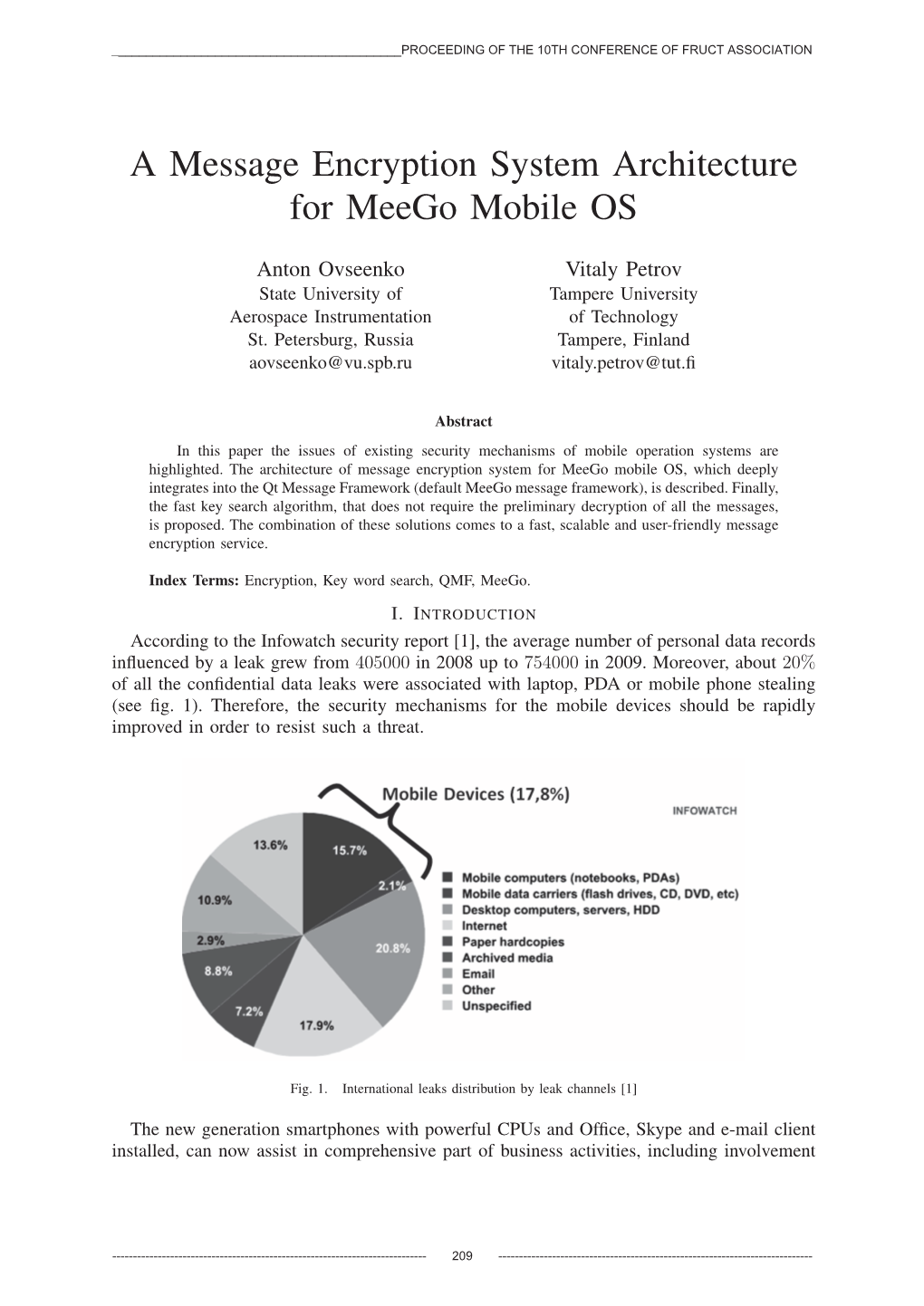 A Message Encryption System Architecture for Meego Mobile OS