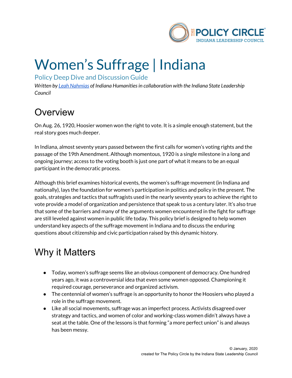 Women's Suffrage | Indiana