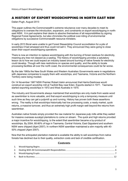 A History of Export Woodchipping from North East