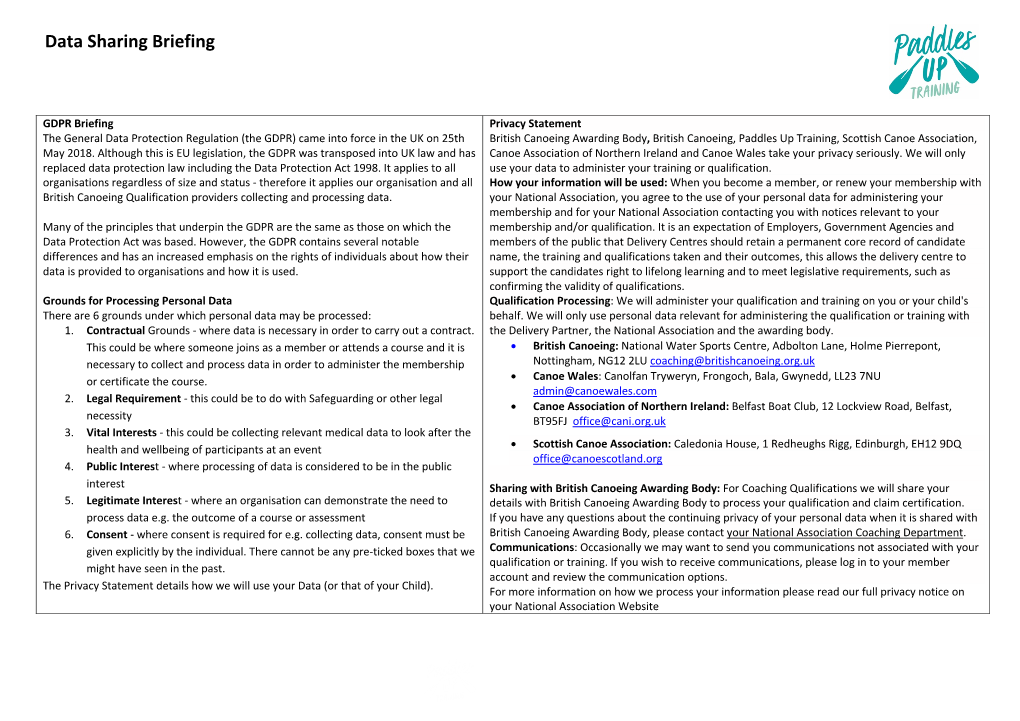 Data Sharing Briefing