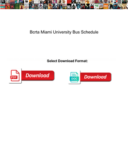 Bcrta Miami University Bus Schedule