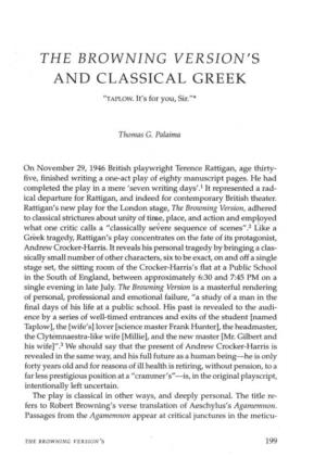 The Browning Version's and Classical Greek