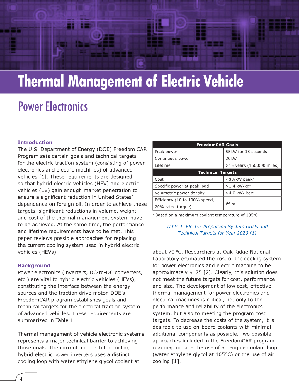 Thermal Management of Electric Vehicle Power Electronics