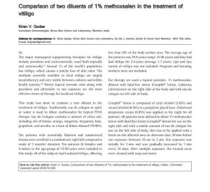 Comparison of Two Diluents of 1% Methoxsalen in the Treatment of Vitiligo
