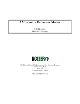 A Muscovite Economic Model