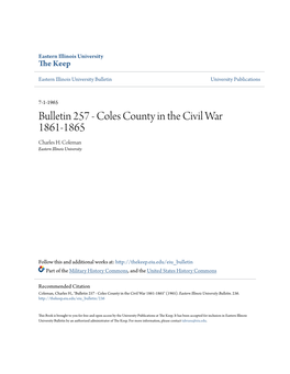 Coles County in the Civil War 1861-1865 Charles H