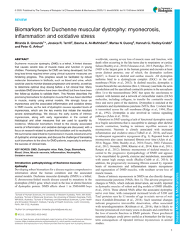 Biomarkers for Duchenne Muscular Dystrophy: Myonecrosis, Inflammation and Oxidative Stress Miranda D