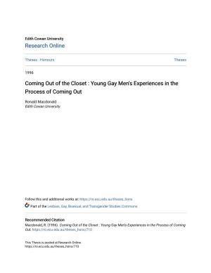 Coming out of the Closet : Young Gay Men's Experiences in the Process of Coming Out