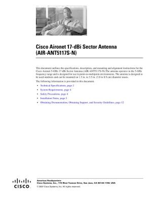 Cisco Aironet 17-Dbi Sector Antenna (AIR-ANT5117S-N)