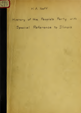 History of the People's Party with Special Reference to Illinois
