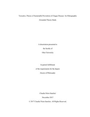Towards a Theory of Sustainable Prevention of Chagas Disease: an Ethnographic