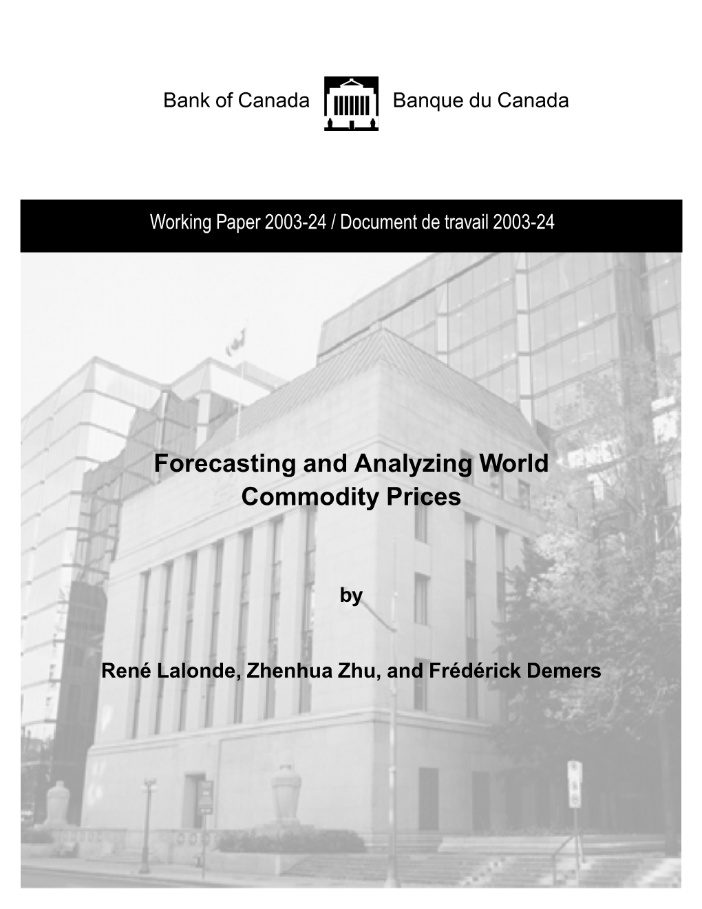 Forecasting and Analyzing World Commodity Prices