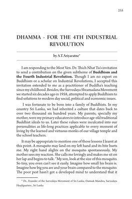 Dhamma - for the 4Th Industrial Revolution