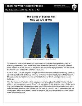 The Battle of Bunker Hill: Now We Are at War