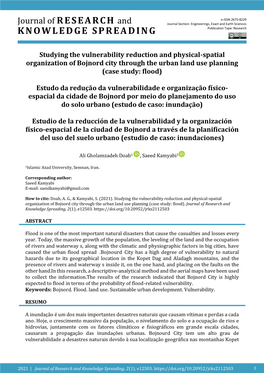 Studying the Vulnerability Reduction and Physical-Spatial Organization of Bojnord City Through the Urban Land Use Planning (Case Study: Flood)
