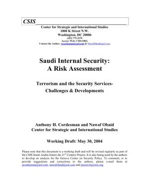 Saudi Internal Security: a Risk Assessment