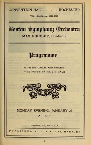 Boston Symphony Orchestra Concert Programs, Season 31