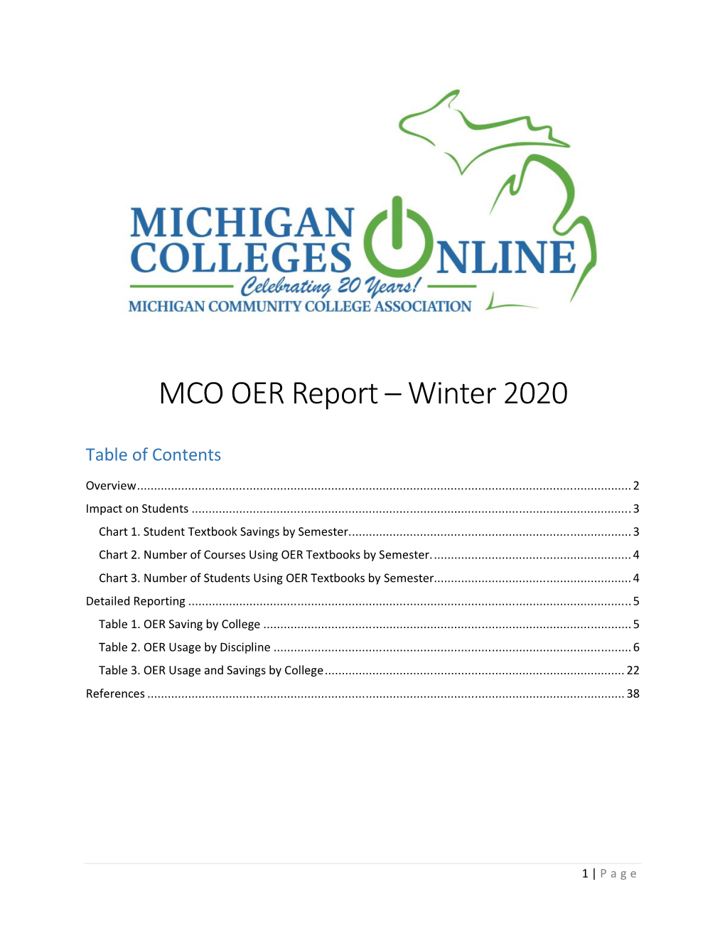 MCO OER Report – Winter 2020