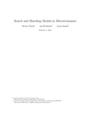 Search and Matching Models in Microeconomics