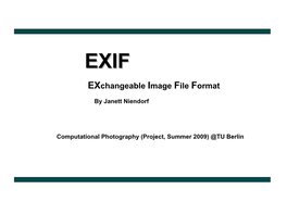 Exchangeable Image File Format