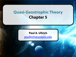 Quasi-Geostrophic Theory Chapter 5