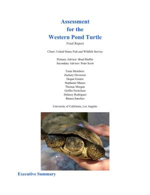 Assessment for the Western Pond Turtle Final Report