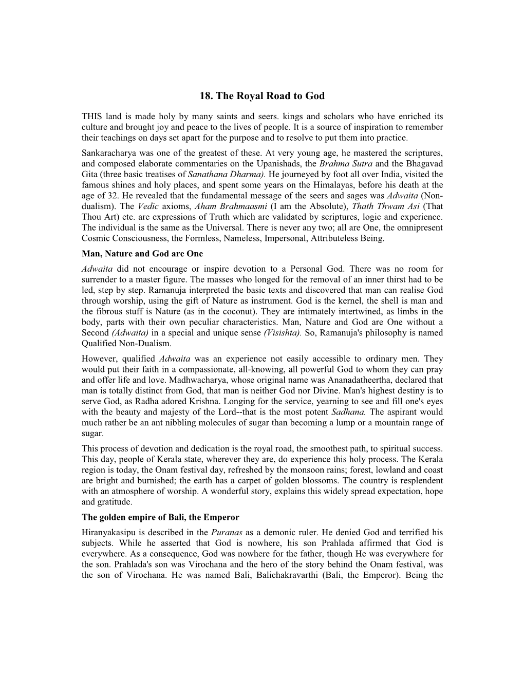 18. the Royal Road to God