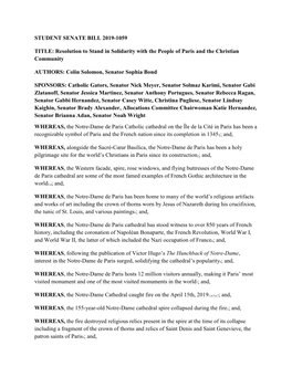 2019-1059 Resolution to Stand in Solidarity with the People of Paris