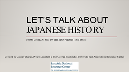 Let's Talk About Japanese History