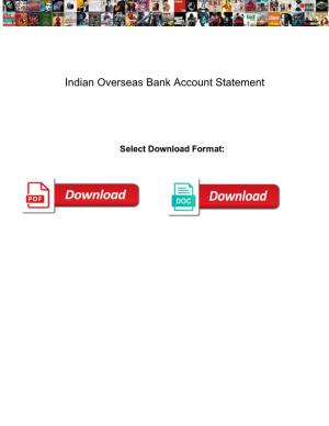 Indian Overseas Bank Account Statement