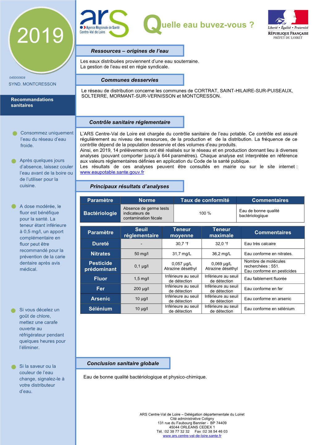 Conclusions Sanitaires ARS 2019