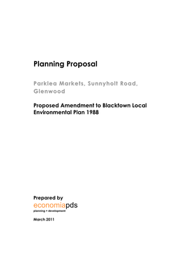 Planning Proposal-Parklea Markets