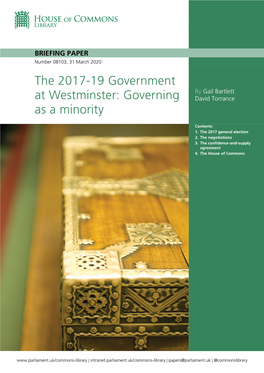 The 2017-19 Government at Westminster: Governing As a Minority