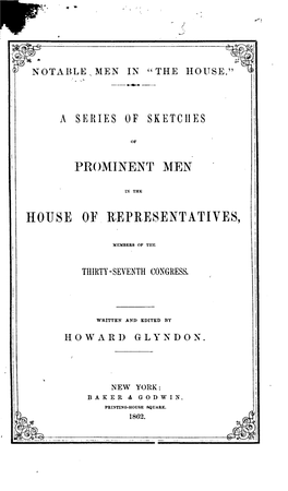 Notable Men in "The House",, 1862