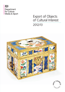 Export of Objects of Cultural Interest 2012/13