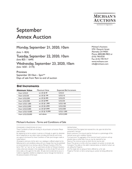 September Annex Auction