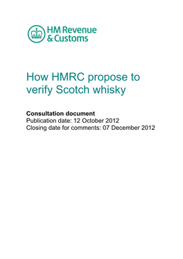 How HMRC Propose to Verify Scotch Whisky