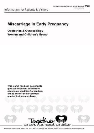 Miscarriage in Early Pregnancy
