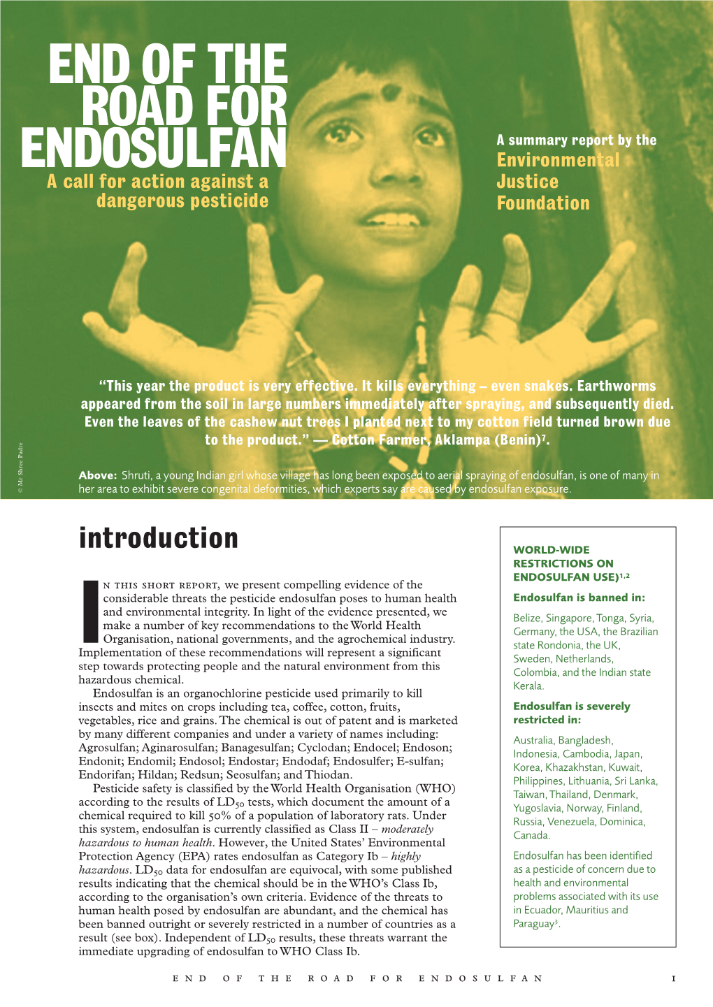 End of the Road for Endosulfan