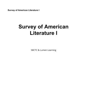 Survey of American Literature I