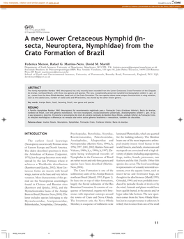 In- Secta, Neuroptera, Nymphidae) from the Crato Formation of Brazil