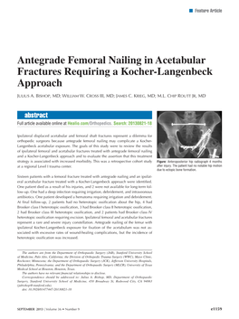 Antegrade Femoral Nailing in Acetabular Fractures Requiring a Kocher-Langenbeck Approach