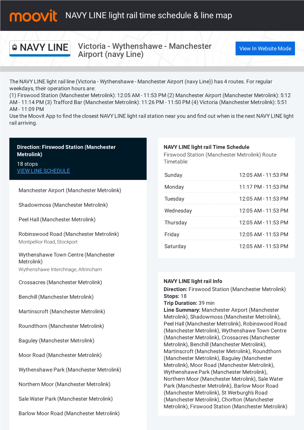 NAVY LINE Light Rail Time Schedule & Line Route