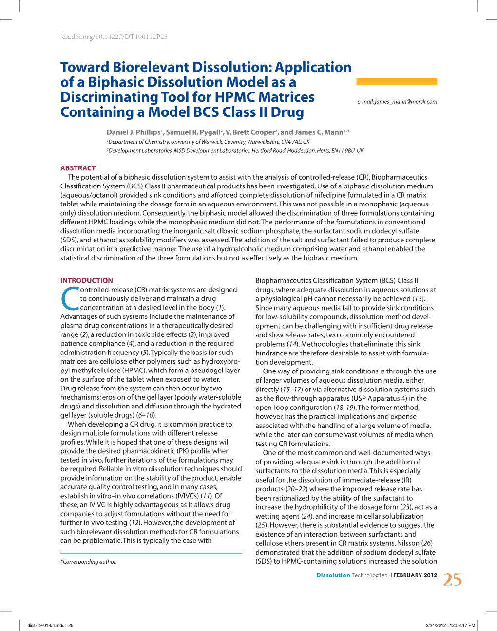 Application of a Biphasic Dissolution Model As A